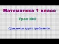 Математика 1 класс (Урок№2 - Сравнение групп предметов.)