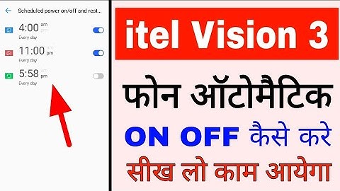 itel vision 3 phone automatic on off kaise kare।how to schedule automatic on off itel vision 3 phone