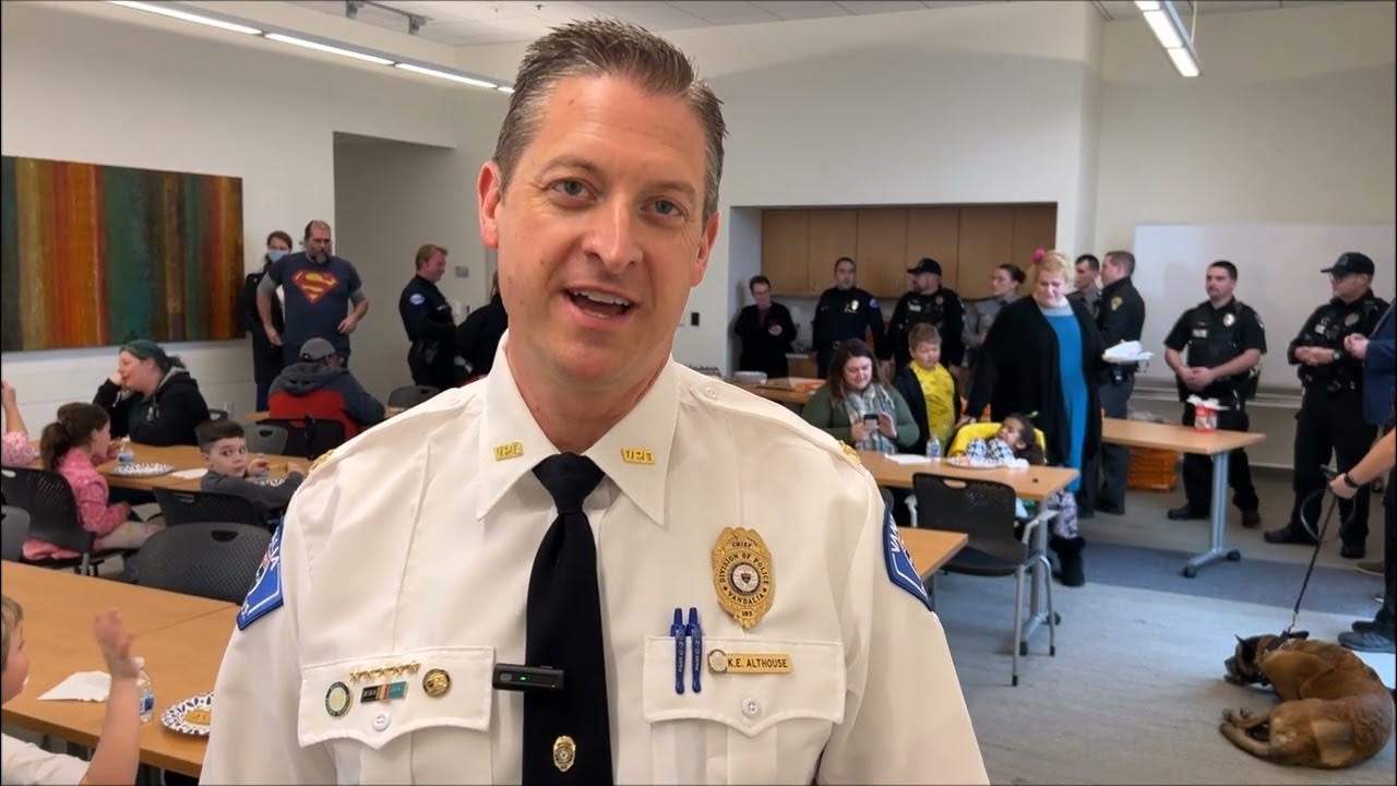 March 22, 2022 Pizza With Police event at Vandalia Branch of the