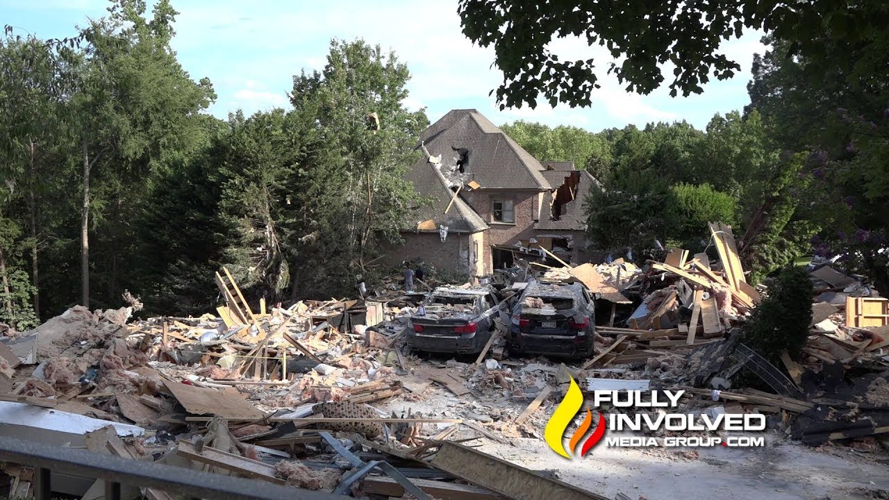 Interior Gas Leak Causes Massive House Explosion