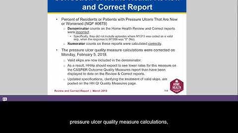 CMS Update: Correction of Home Health Review and Correct