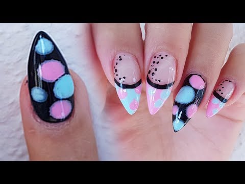 Colorful Gel Drops Nail Art Design