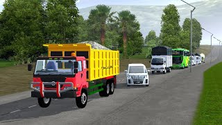 Bussid ud Quester Dump Truck Crash - Mods para bus simulator Indonesia - Android Gameplay screenshot 3
