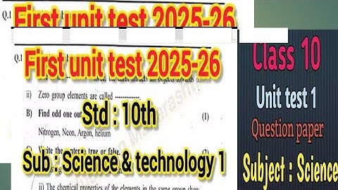 rayat shikshan sanstha, satara first package unit test 2025-26 sub: science 1 and 2 std : 10 class