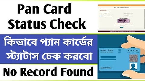 কিভাবে প্যান কার্ডের স্ট্যাটাস চেক করবো | Pan Card Status Check | Pan Status No Record Found Problem