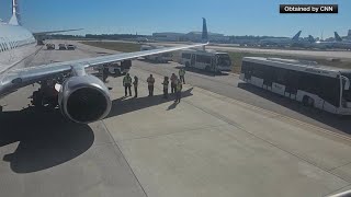 United flight has a rough landing after two tires blew out