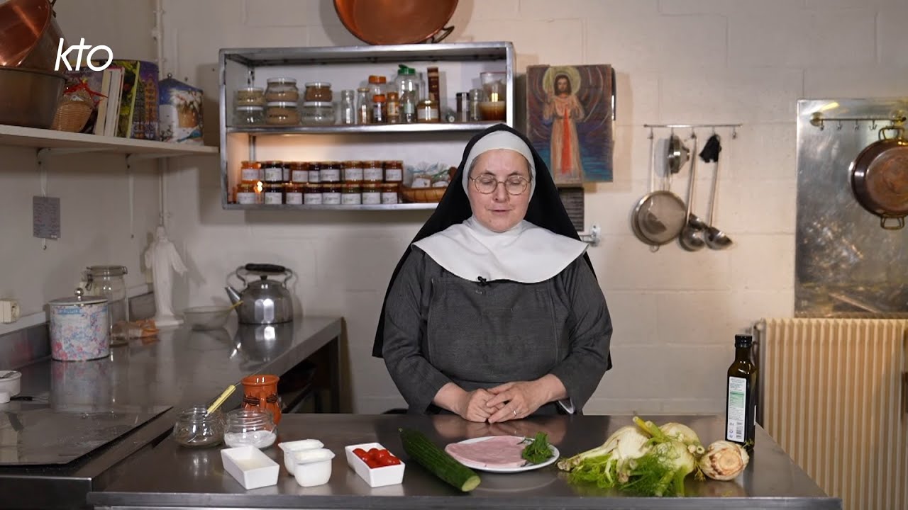 Salade de fenouil au jambon, gratin de poisson, gâteau aux pommes de ma grand-mère