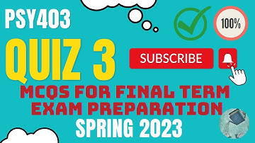 PSY403 || Social Psychology || Quiz 3 MCQs || Correct answers || Live attempt || Exam Prep
