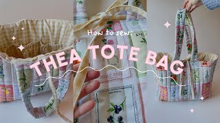 Thea Tote Bag 👜 Beginner Sewing Tutorial (Quilting, Box pleats + Elastic casing)
