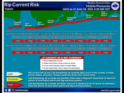 Latest beach conditions Double red flags water closed in Gulf Shores as