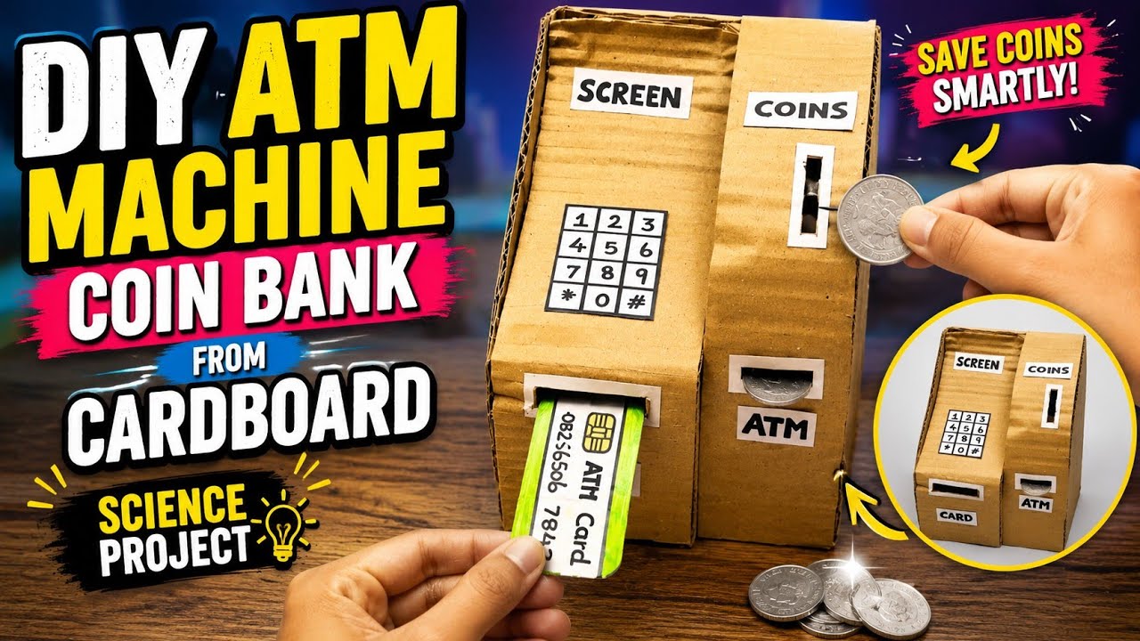 Simple Atm Machine Project How to make personal ATM machine withcardboard|mini working ATM|coin ...