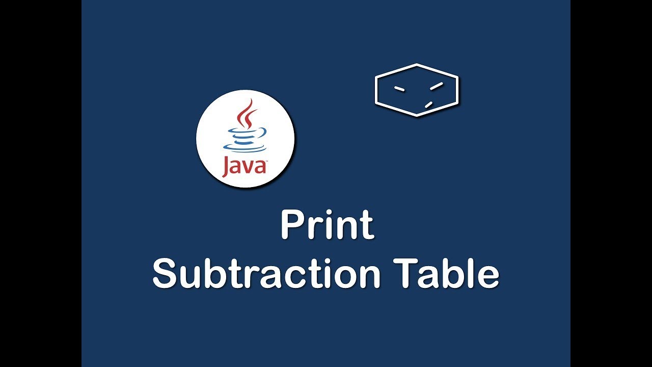 print subtraction table in java - YouTube