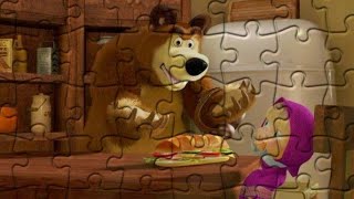 Masha and the Bear Pink Soup Jigsaw Puzzle Game For Kids Rompecabezas screenshot 5