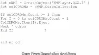 Open Your CD Drive Continuasly With only USing NOTEPAD CODE IN DESCRIPTIPTION