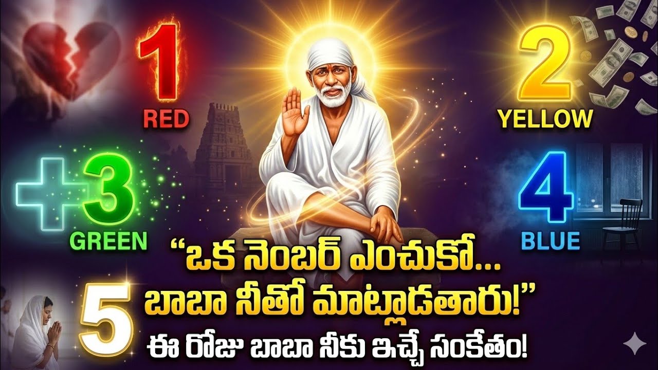 1నుంచి5వరకునీమనసు ఎంచుకున్ననెంబర్ భవిష్యత్తు చెబుతుంది!ఈ రోజు నీ సమస్యకు బాబా ఇచ్చే ప్రత్యక్ష సంకేతం