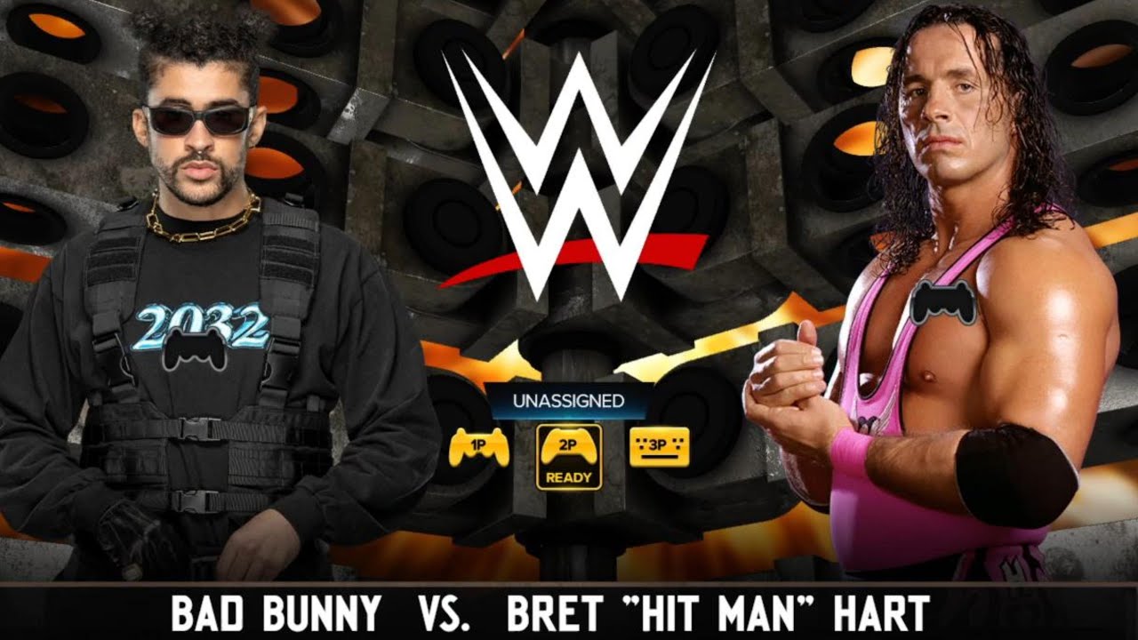 WWE 2K24 Bad Bunny vs. Bret Hitman Hart: Attitude Era, October 01, 2024 ...