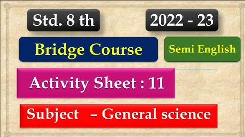 8th Class Science Bridge Course Activity 11 Semi English | Setu abhyaskram 8th class science day 11
