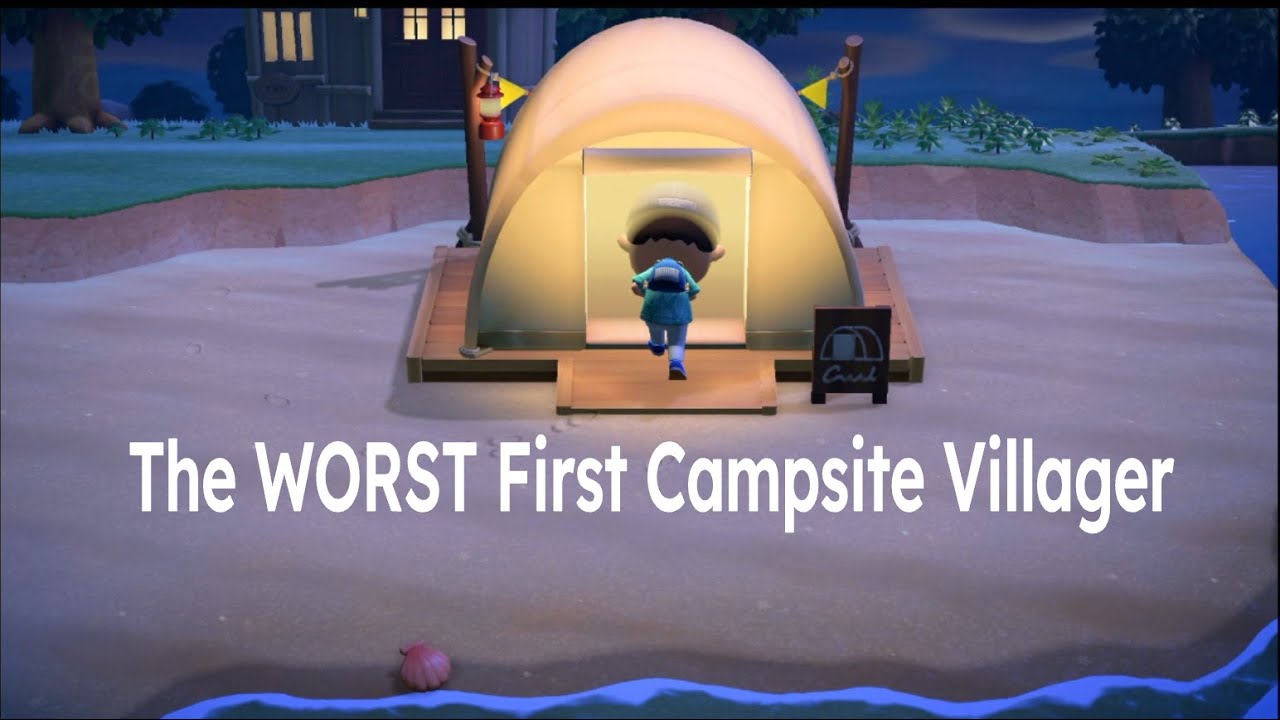 Getting A Horrible First Campsite Villager On My New Island YouTube