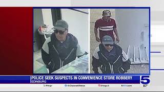 Edinburg police seking suspects accused of robbing convenience store at gunpoint