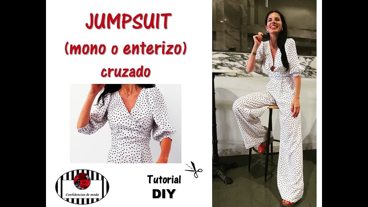 DIY JUMPSUIT CRUZADO| MONO O ENTERIZO DE LUNARES. Tutorial patrón y  trucos  de costura
