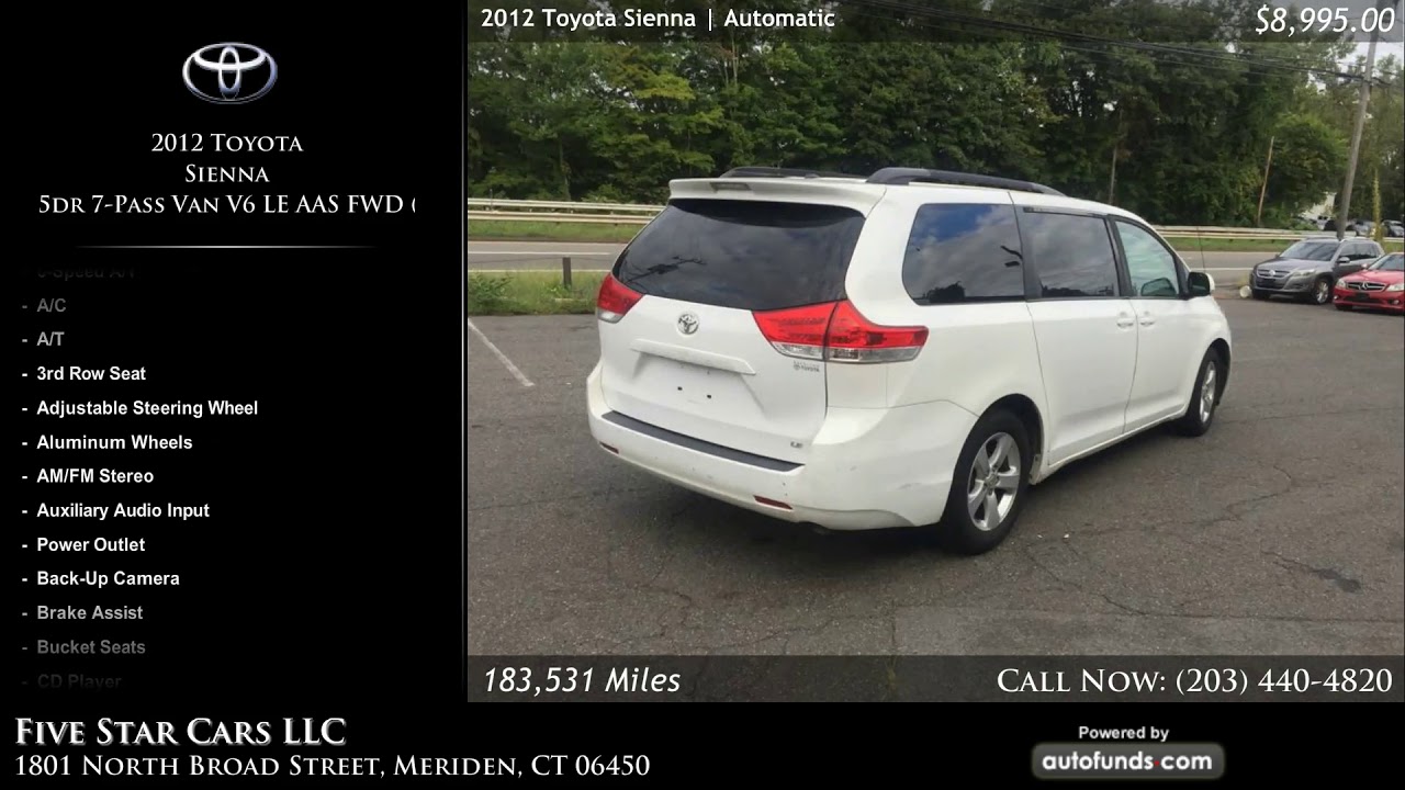 Used 2012 Toyota Sienna | Five Star Cars LLC, Meriden, CT