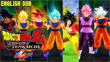 DBZ Budokai Tenkaichi 4 | Goku All Forms and Transformations | English Dub