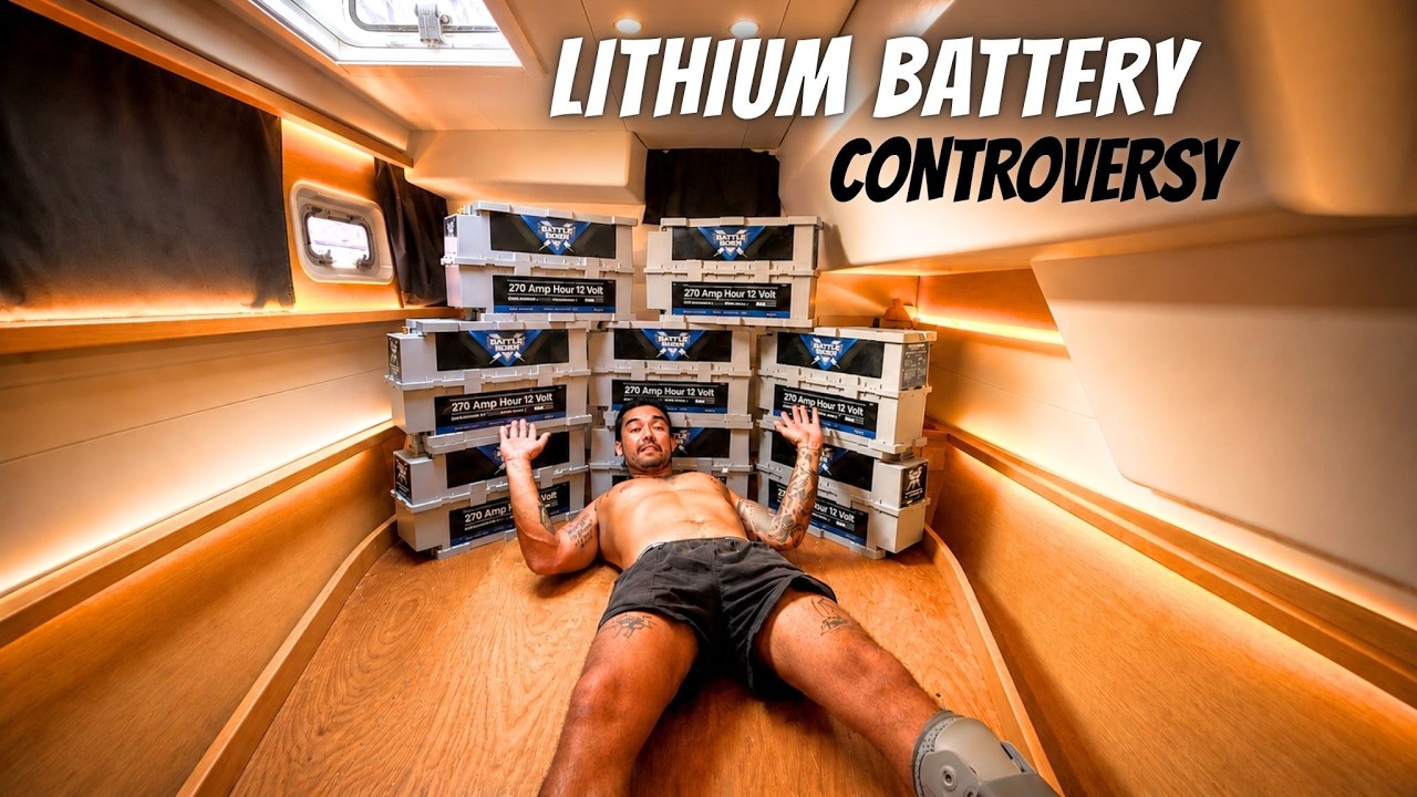 ⁣LIVING OFF-GRID AT SEA  | Are lithium batteries worth it? |  (Episode 363)
