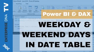 placing workday and weekend day numbers into the date table - power bi time intelligence technique