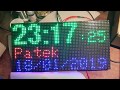 Rgb 64x32 p5 matrix display clock  time from internet with just esp32