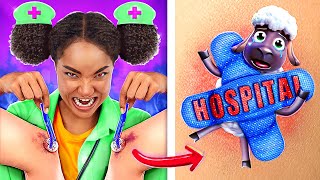 Awesome Parenting Hacks in Hospital! Good Doctor vs Bad Doctor | AMANDA THE ADVENTURER & WOLLY!