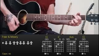 Joji - Fear & Misery | Easy Guitar Lesson Tutorial with Chords/Tabs and Rhythm