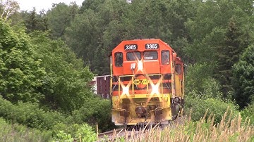 Two CBNS EMD SD40-2s Lead Cape Breton & Central Nova Scotia Train 406 at Murray Siding, NS