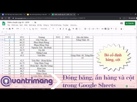 Hướng dẫn đóng băng, ẩn hàng và cột trong Google Sheets