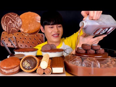 ASMR 달달구리 초콜릿 파뤼🍫🍦초콜릿 아이스크림 푸딩 티라미수 초코케이크 말아먹방~!Chocolate Party🍫 Choco Ice cream Dessert MuKBang!