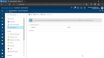 Create a device in Iot Hub with the Azure Portal