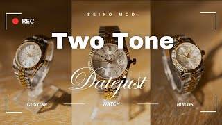 Building Custom Two Tone Seiko Mod | Silver & Gold Datejust Perfection