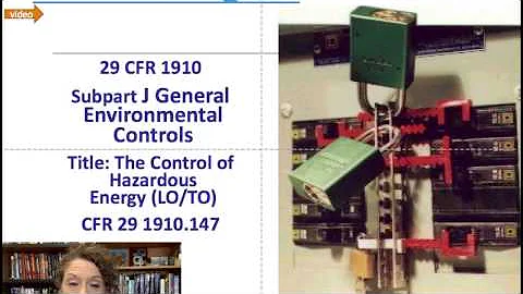 Lock Out Tag Out, OSHA 1910 subpart J