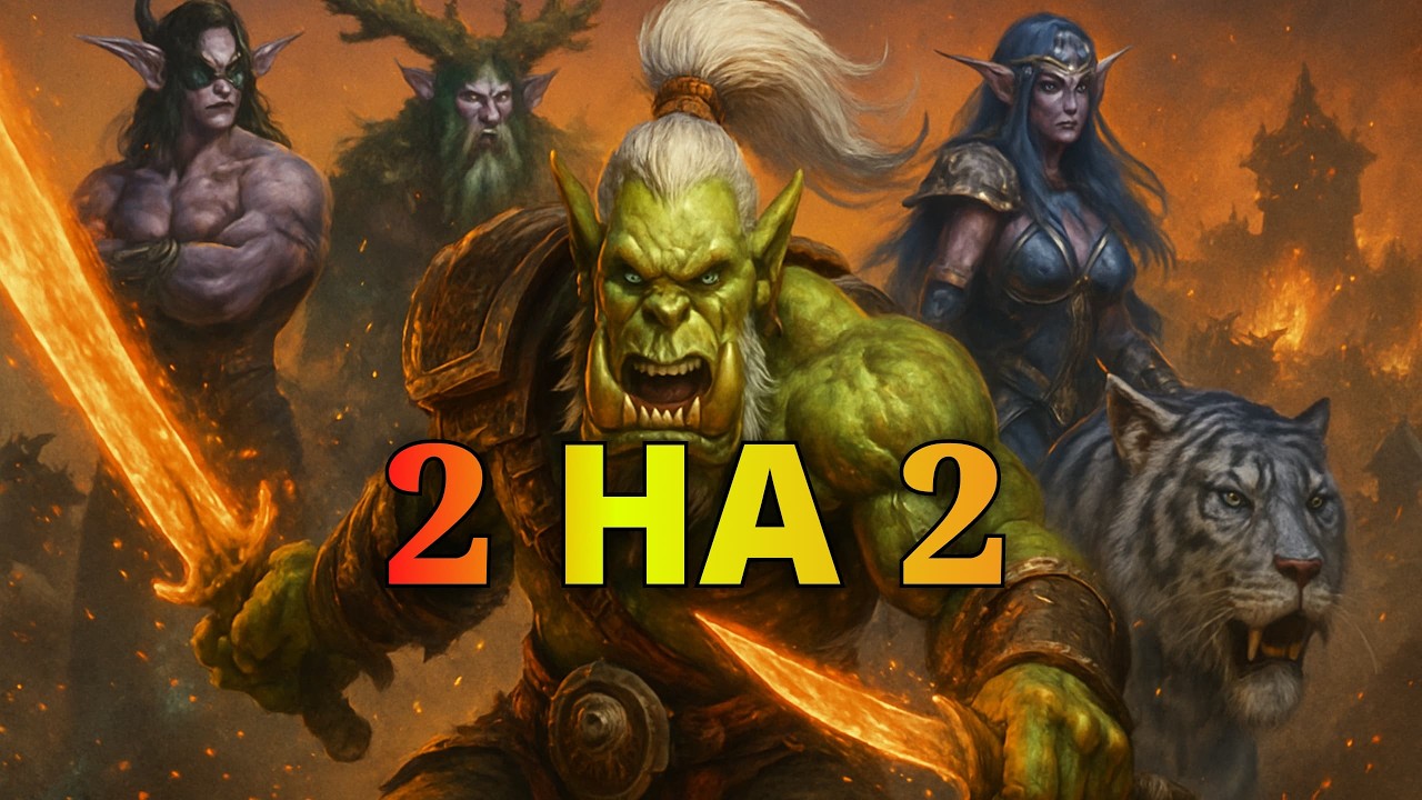 ИГРАЕМ 2х2 = 3 ЭЛЬФА и 1 ОРК ( РЕАЛЬНО КОМАНДНАЯ РАБОТА ПРОТИВ СПАМА МАСС ЮНИТОВ И ЭКСПА )