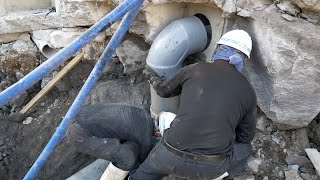 The preparatory steps to make a steep slope gradual. Excavate the concrete and bury drainage pipes. by MKプロジェクト【土木のおしごと】 323,358 views 7 months ago 16 minutes