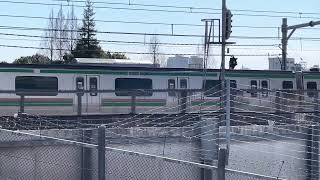 武蔵小杉駅N700A2編成通過 E231系1000番台到着