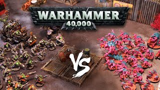 Deathskulls Orks vs Synthwave Tyranids REMATCH: 500 point Warhammer 40k battle report