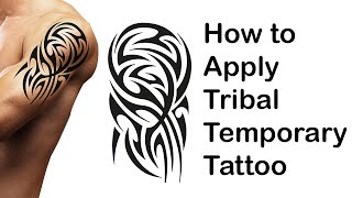 How to apply Black Temporary Body Art Tattoo Tribal  Aztec Maori Polynesian Samoan Hawaiian Review