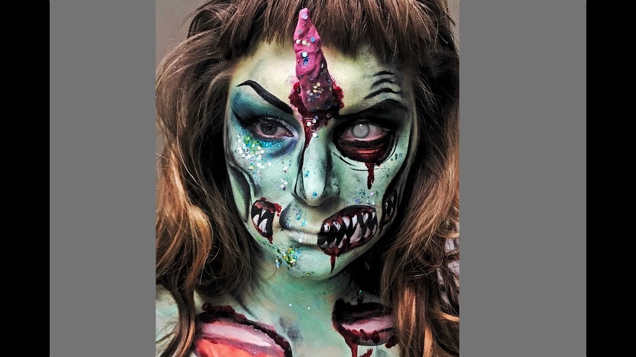 Zombie Unicorn Halloween Makeup Tutorial.