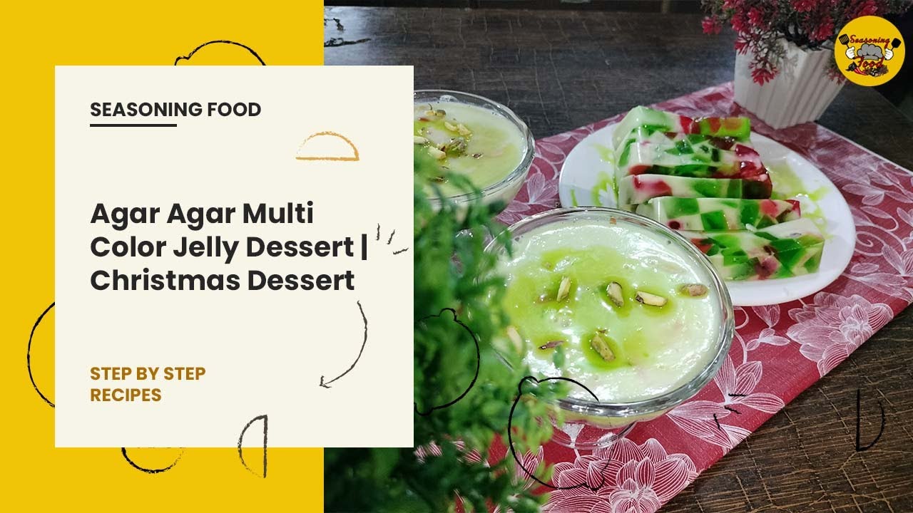 New & Cool Christmas Dessert China Grass Agar Agar Multi Color Jelly