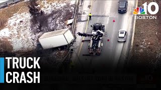 Celebrity Box truck crashes through guardrail in Weston Wealth