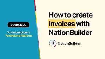 How to create invoices with NationBuilder
