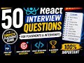 ⚛️ Top 50 React Interview Questions🔥Most Important Questions for Placements &amp; Internships 😳💼✅ 