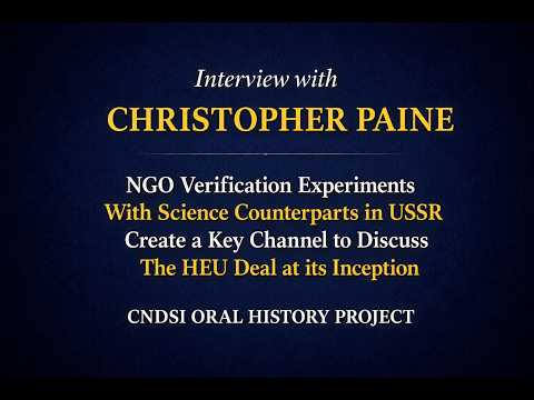 Christopher Paine | CNDSI Oral History Interviews