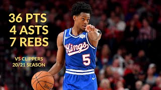 De'Aaron Fox 36 Pts 4 Asts 7 Rebs Highlights vs LA Clippers | NBA 20/21 Season