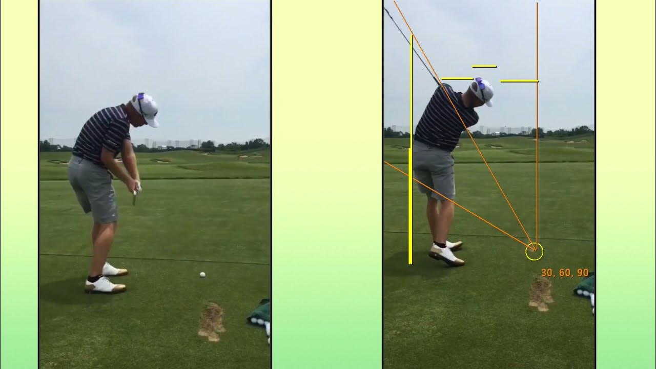 Slo Mo Golf Swing Down The Line Talor Gooch Golf Swing - Down the Line Swing Study - Slow Mo Split